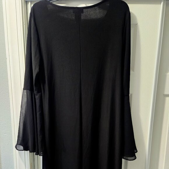 MSK black dress with beautiful long flared sleeves XL - Picture 5 of 5